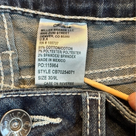 CRUEL DENIM WOMEN'S SLIM FIT HANNAH SUPER-FLARE - DARK STONEWASH SIZE 10… - Picture 5 of 5